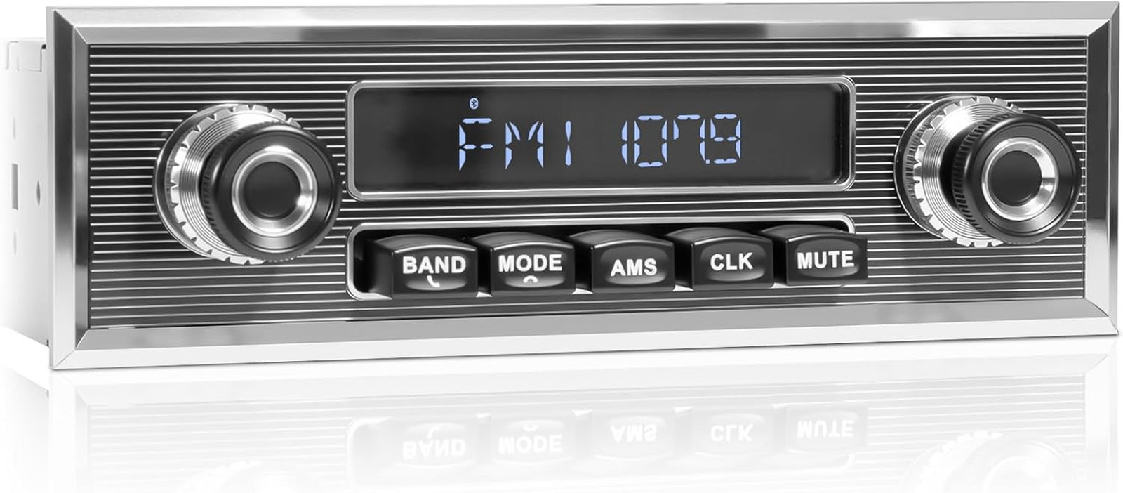 Retro Bluetooth Car Stereo Single DIN AM FM Radio USB AUX Classic Car 300W