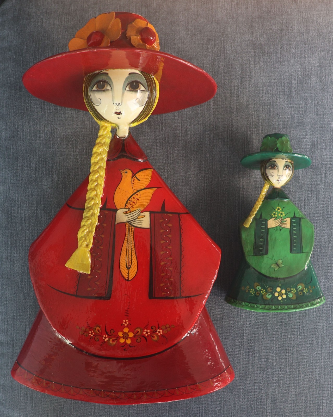 Vintage Sermel Tonalá Mexico Paper Mache Doll Set 15