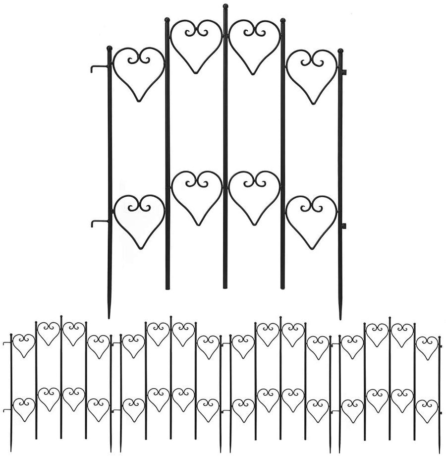 AMAGABELI DECORATIVE GARDEN FENCE 27INX9FT OUTDOOR BORDER FENCE - BLACK