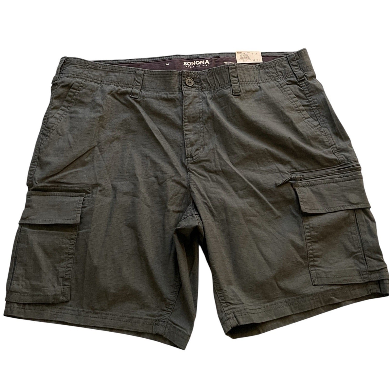 Sonoma Goods For Life Men\'s Flex Wear Flat Front Shorts Size 44 Waist NWT Green