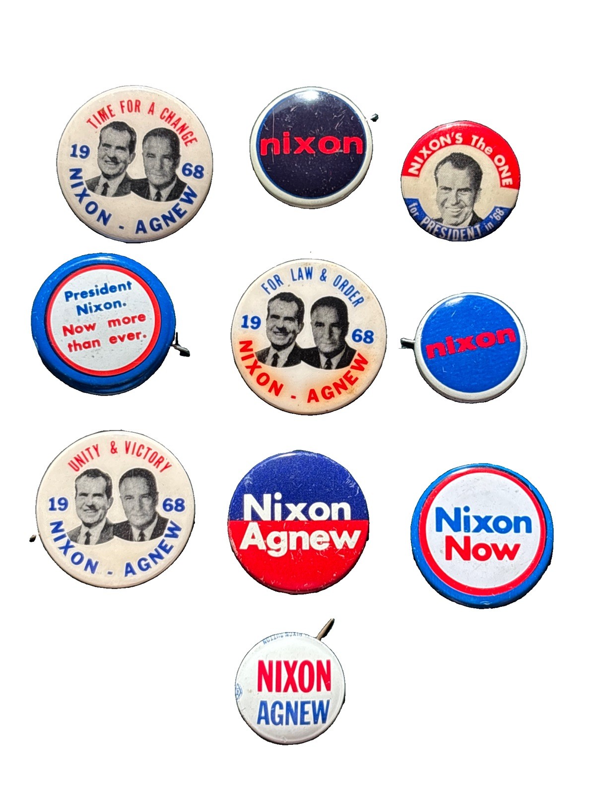 10 Different President Richard Nixon 1968 & 1972 Buttons Pins Lapels Agnew 10 Different President Richard Nixon 1968 & 1972 Buttons Pins Lapels Agnew