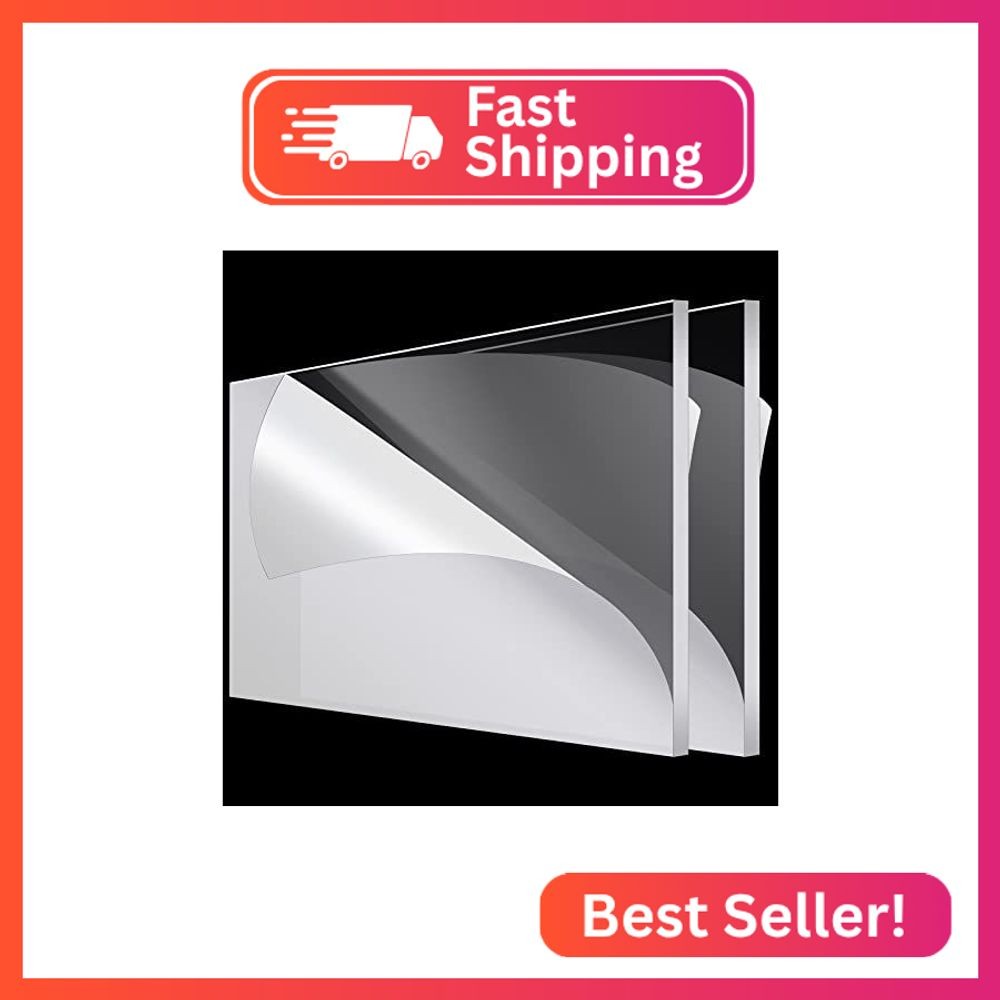 Roowest 2 Pcs 24 X 48 Inch, 1/8 Inch Transparent Acrylic Sheet Panel Roowest 2 Pcs 24 X 48 Inch, 1/8 Inch Transparent Acrylic Sheet Panel