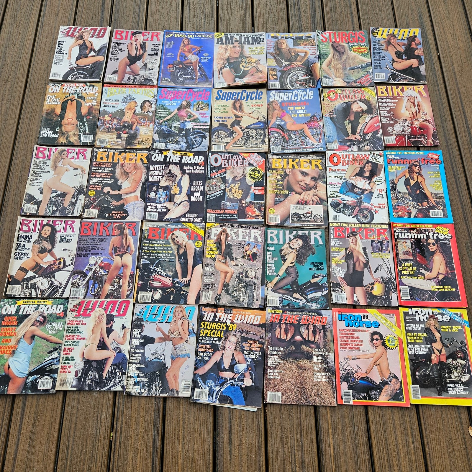Vintage Biker Magazine Lot 35 Issues 1986-1994 Outlaw Iron Horse