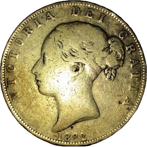 Queen Victoria .925 Silver Half Crown Coin Antique 1882 Fine Condition