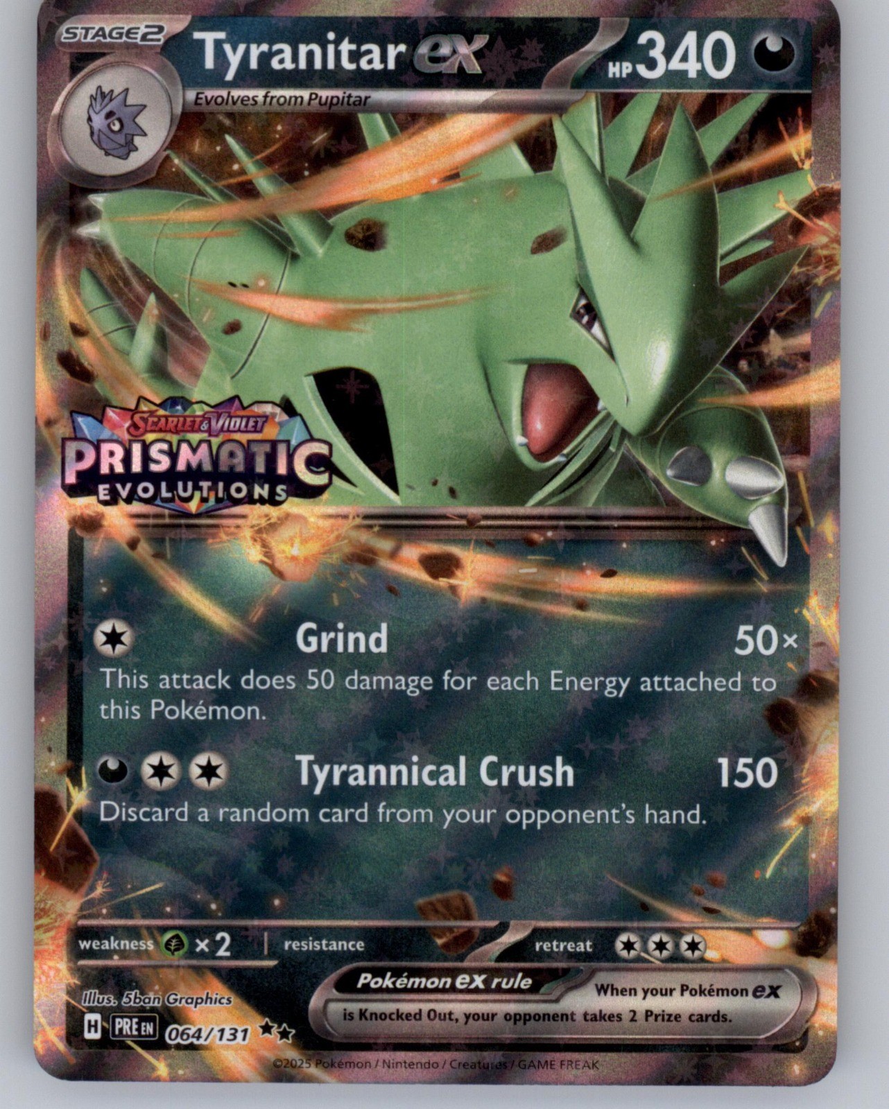 Tyranitar ex PRE Stamp Holo Double Rare Cards & Products 64/131 NM 5ban Graphic Tyranitar ex PRE Stamp Holo Double Rare Cards & Products 64/131 NM 5ban Graphic