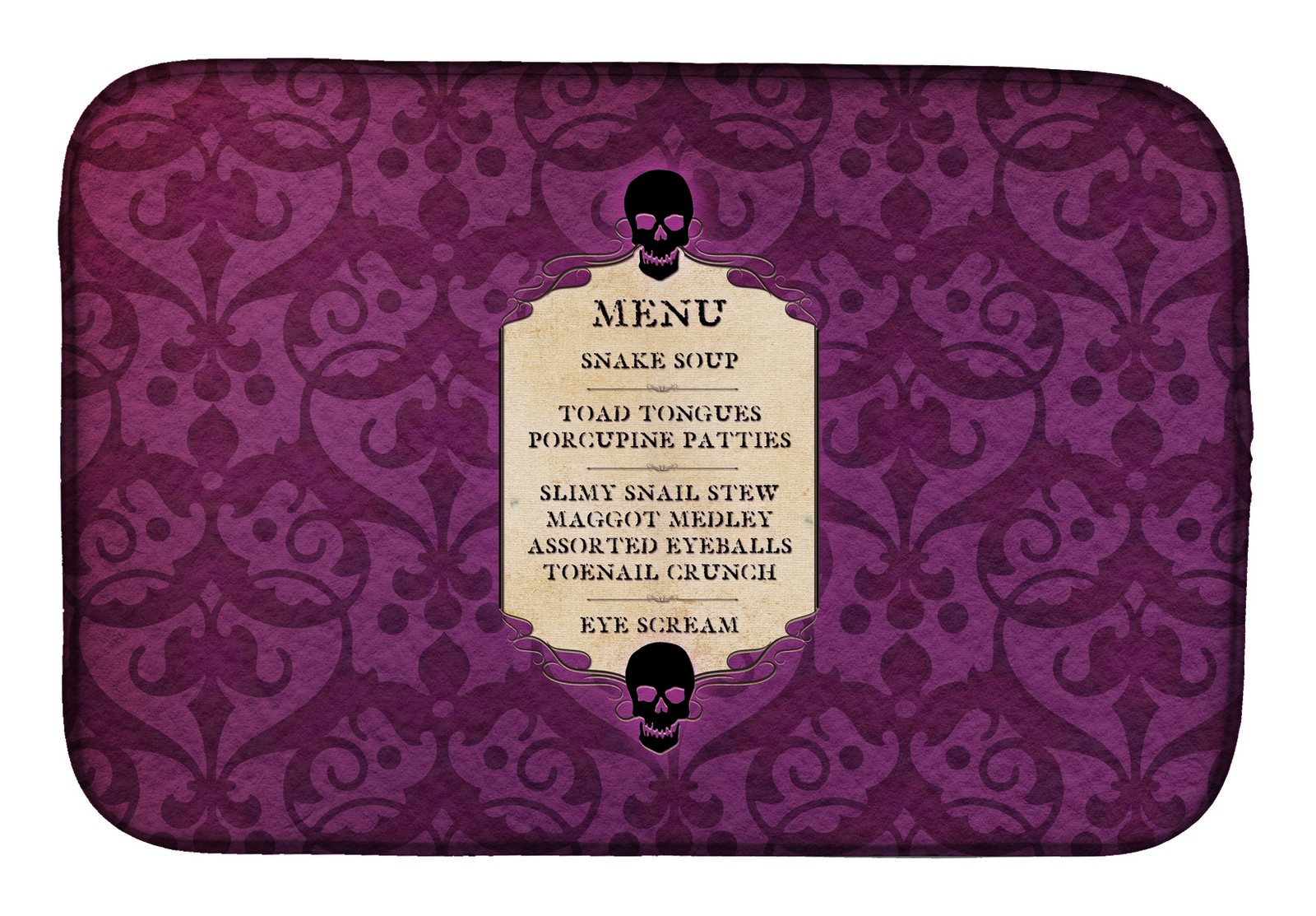 Caroline\'s Treasures Ghoulish Menu Eye Screen Snake Soup Halloween Dish Mat
