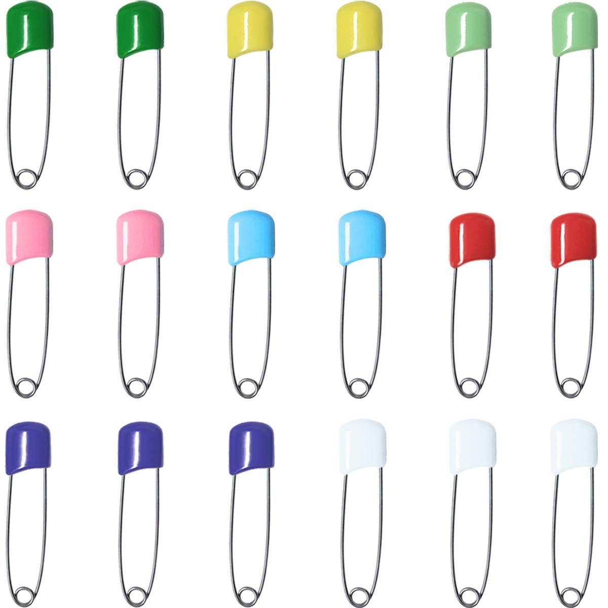 50 Pcs Diaper Pins, Plastic Head Safety Pin with Safe Locking Closures (Colorful 50 Pcs Diaper Pins, Plastic Head Safety Pin with Safe Locking Closures (Colorful