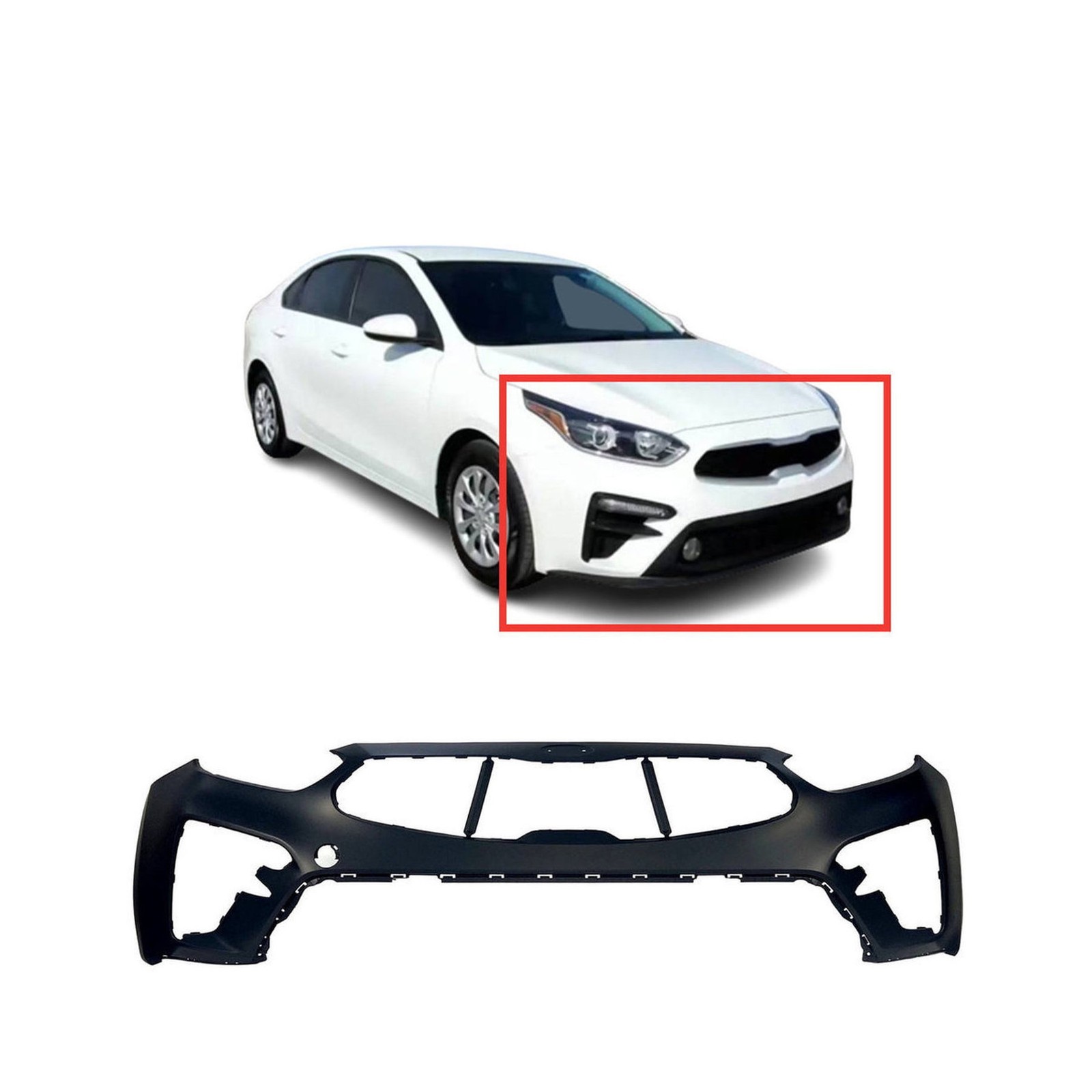 2019-2021 Kia Forte Sedan EX FE GT L LX LXS S Front Upper Bumper Cover KI1014104
