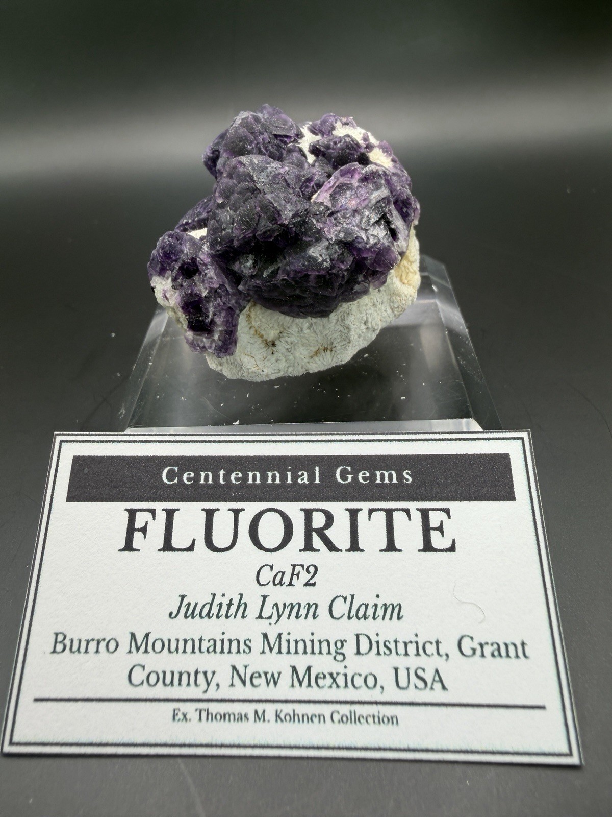 Centennial Gems Fluorite (CaF2) Crystal Judith Lynn Claim, New Mexico USA