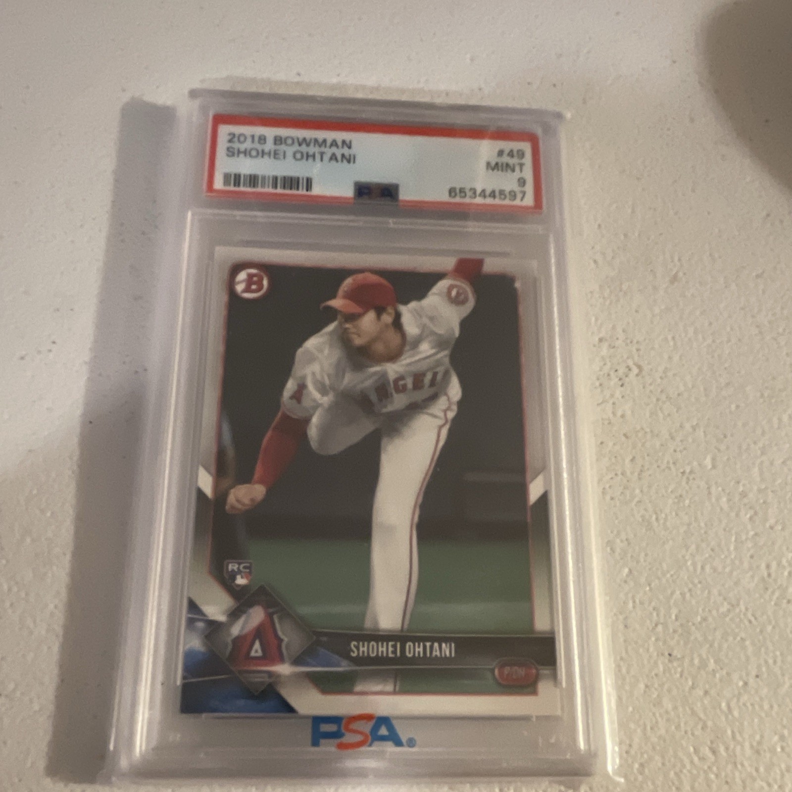 2018 Bowman Shohei Ohtani #49 Rookie Base Set Los Angeles Angels PSA 9
