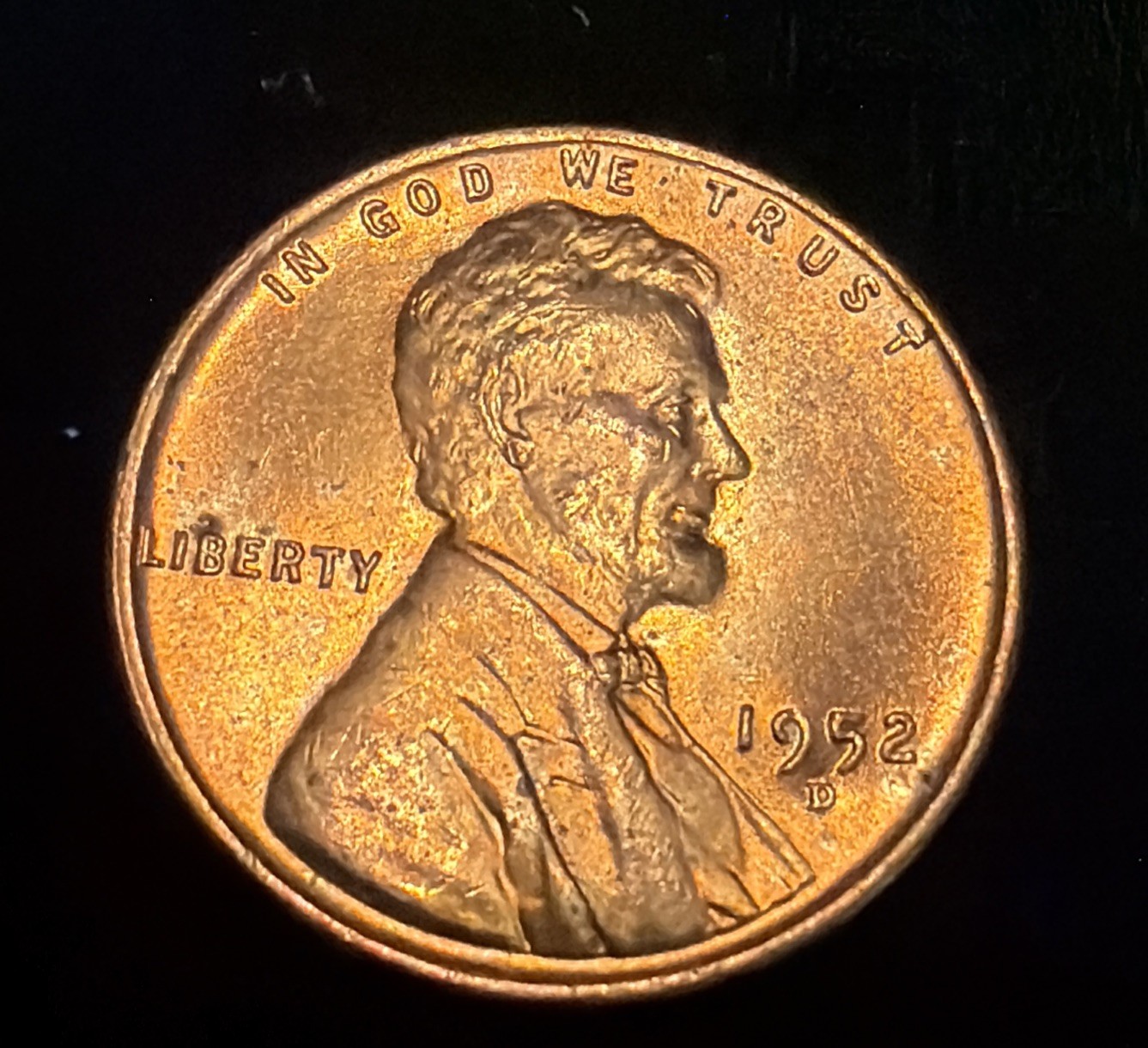 1952-D BEAUTIFUL RED LINCOLN WHEAT CENT #2