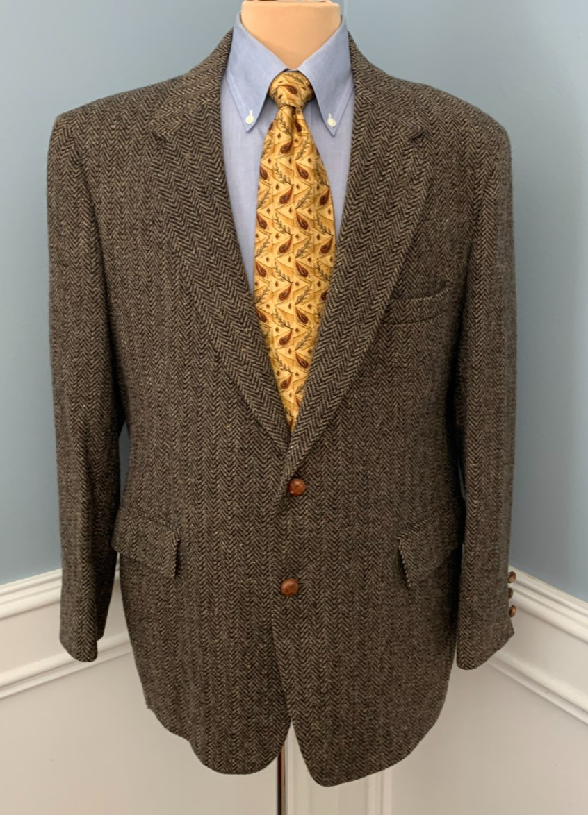 Vintage Christopher Hayes Blazer Mens 46R Wool Tweed Herringbone Jacket Vintage Christopher Hayes Blazer Mens 46R Wool Tweed Herringbone Jacket