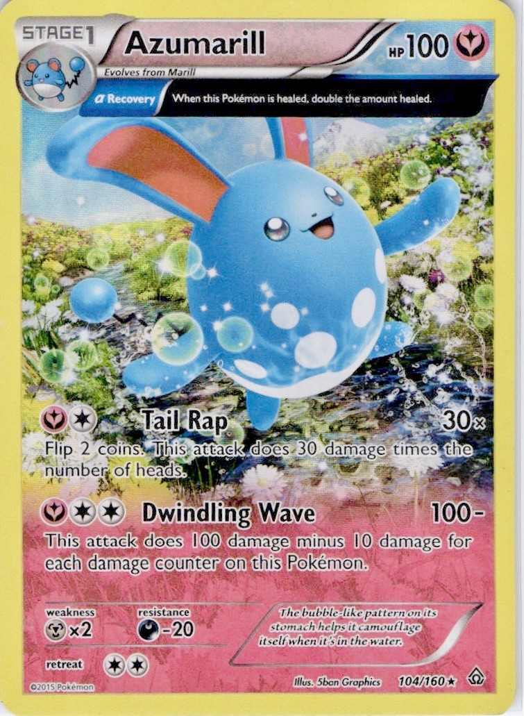 Azumarill 104/160 Holo Rare Primal Clash Pokemon Lightly Played Azumarill 104/160 Holo Rare Primal Clash Pokemon Lightly Played