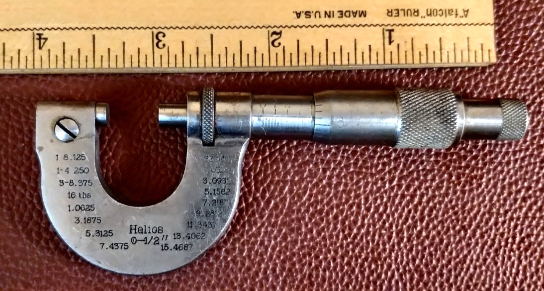 Vintage Helios Outside Micrometer 0-1/2 Vintage Helios Outside Micrometer 0-1/2