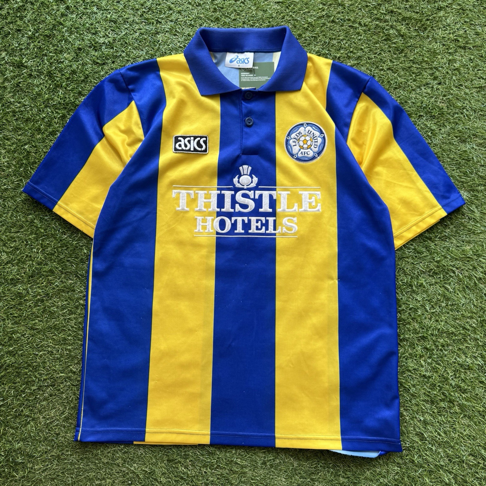 Vintage 1993-94 Leeds United Away Shirt ASICS Soccer Kit Size M Premier League