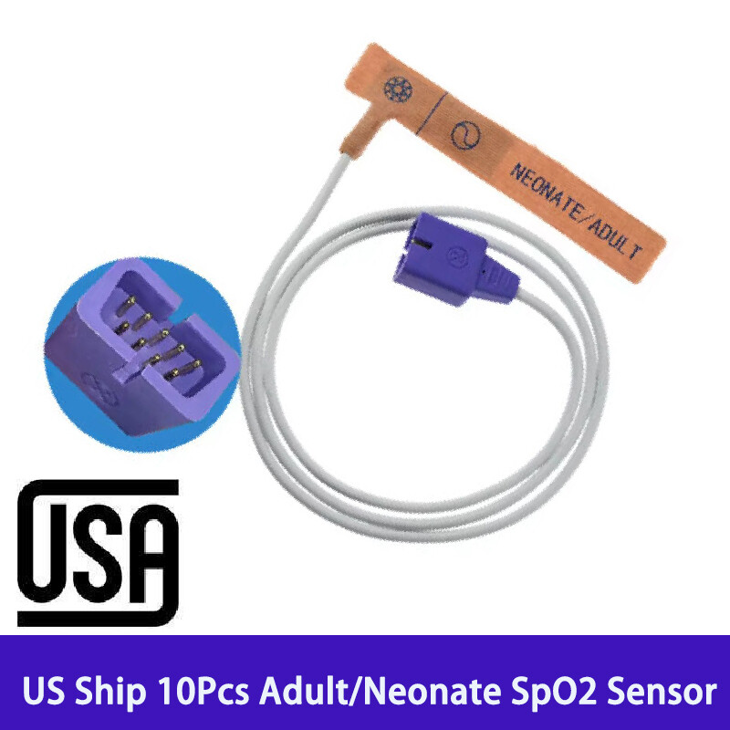 US 10Pcs Disposable Oximax Spo2 Sensor Compatible For Nellcor Neonate/Adult 9Pin US 10Pcs Disposable Oximax Spo2 Sensor Compatible For Nellcor Neonate/Adult 9Pin