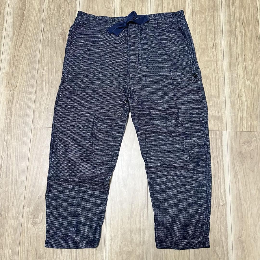 Chimala R-8273 Jacquard Drawstring Cargo Pants Navy Size S W36.6 L25.0 Inches