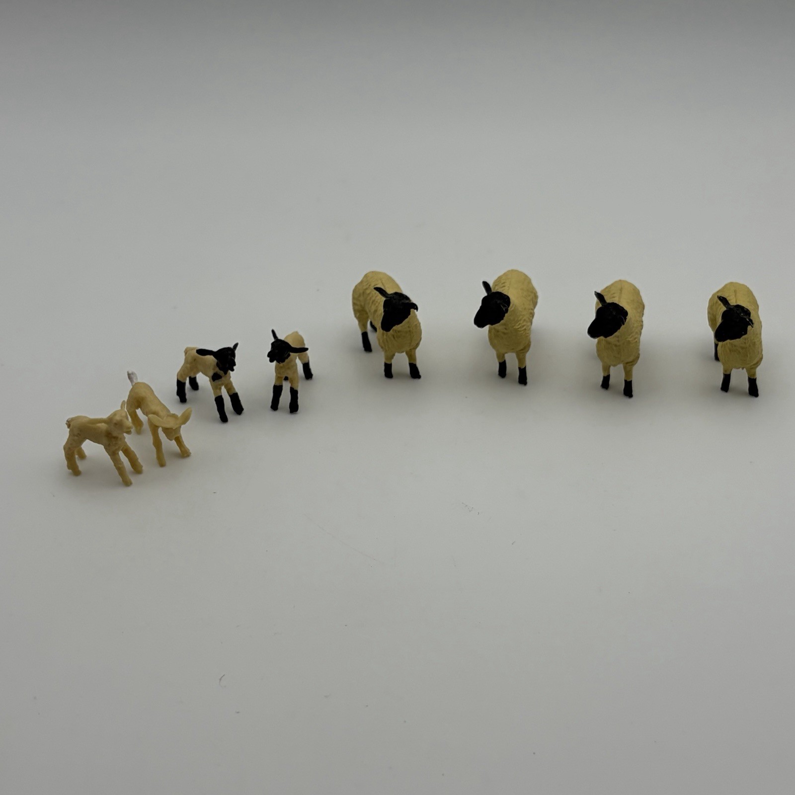 VTG ✅ Britains Sheep & Lambs Lot of 8 Suffolk Style 1:32 Farm Animals England