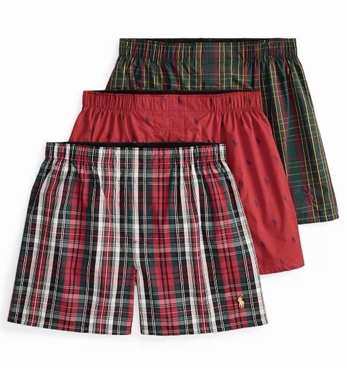 Men’s Polo Ralph Lauren Classic Fit Woven Boxers 3 Pack 100% Cotton Size X-Large