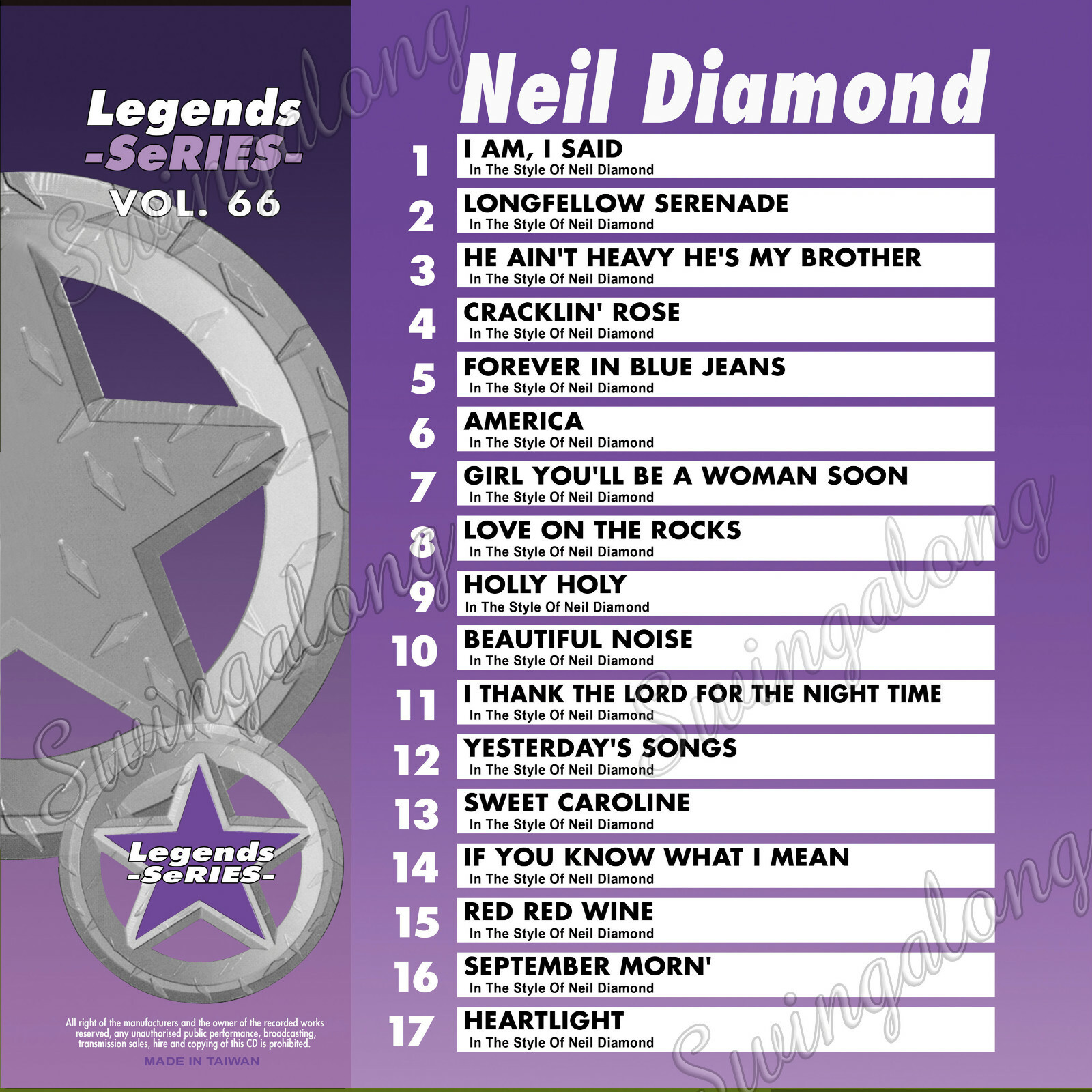 LEGENDS SERIES KARAOKE Neil Diamond 2 CDG SET Vol 66 and 197 NEW 