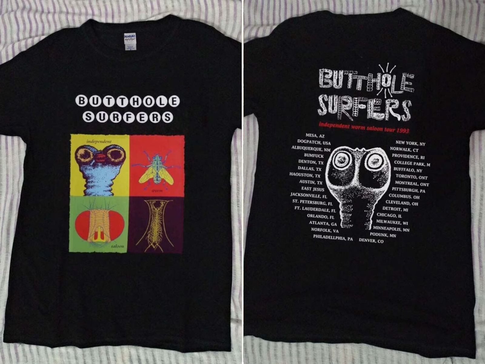 Vintage Butthole Surfers Independent Worm Saloon Tour 1993 T-Shirt