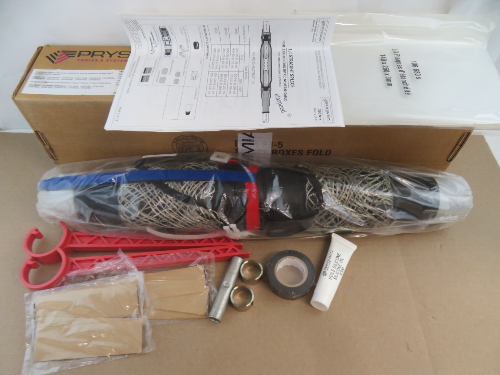 Prysmian Cable Sys 1/C Straight Splice 2002C-X Elaspeed Splice Kit He- 25SHJCE Prysmian Cable Sys 1/C Straight Splice 2002C-X Elaspeed Splice Kit He- 25SHJCE