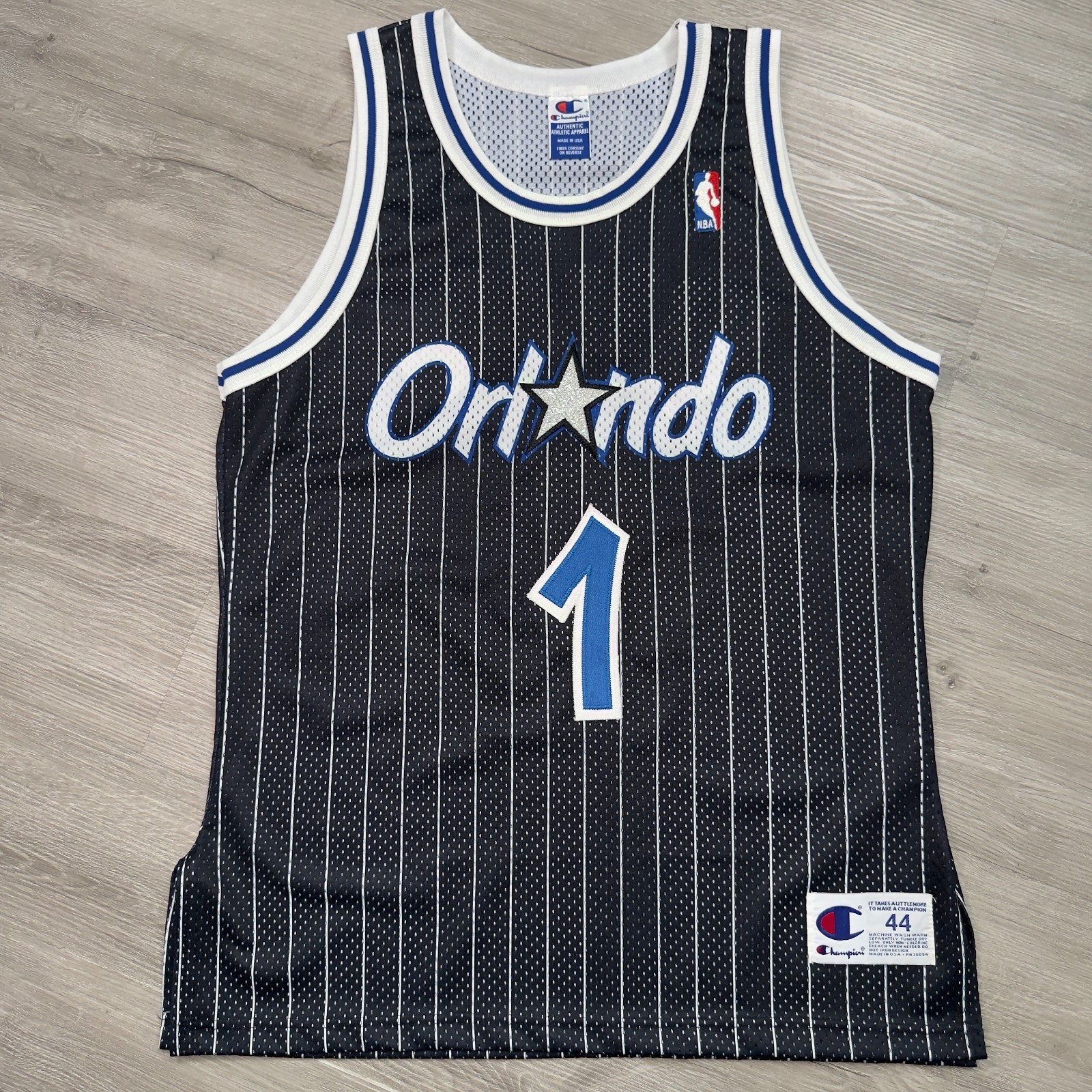 PENNY HARDAWAY Orlando Magic Champion Authentic Jersey 44 Large Vintage PENNY HARDAWAY Orlando Magic Champion Authentic Jersey 44 Large Vintage