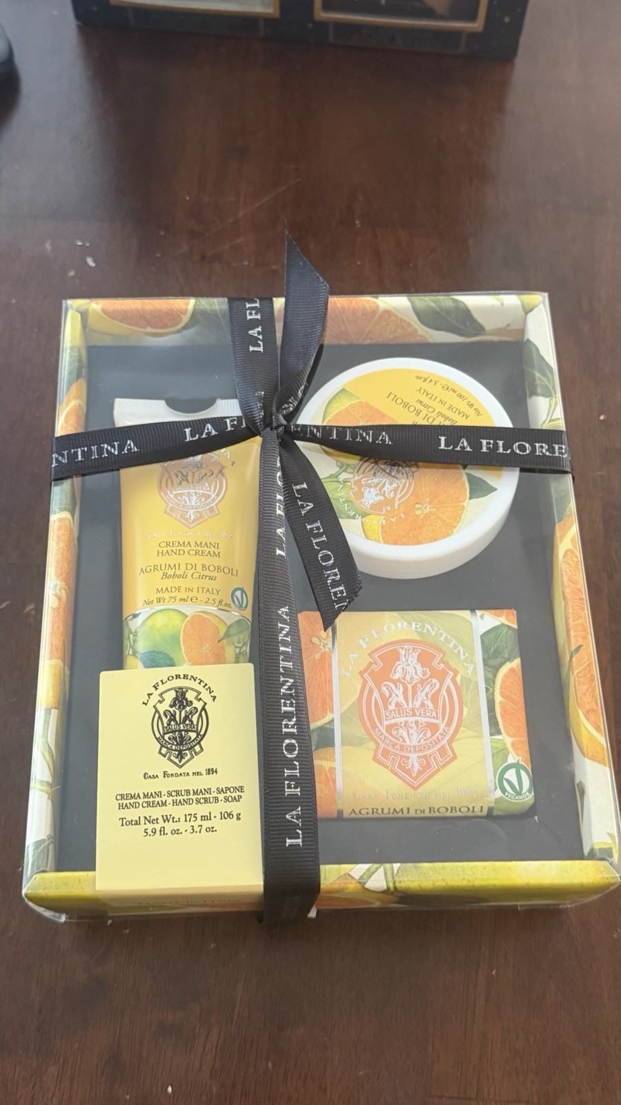 La Florentina Boboli Citrus Hand Care Gift Set 3 Piece Italy Scrub Cream Soap