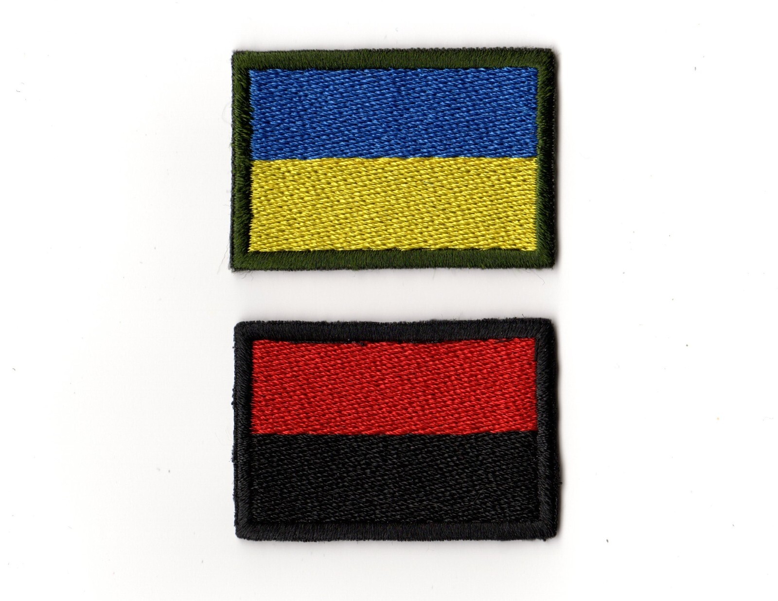 Set of 2 Ukrainian Patches Flag of Ukraine & Red Black Flag Army UPA WW2 Patch