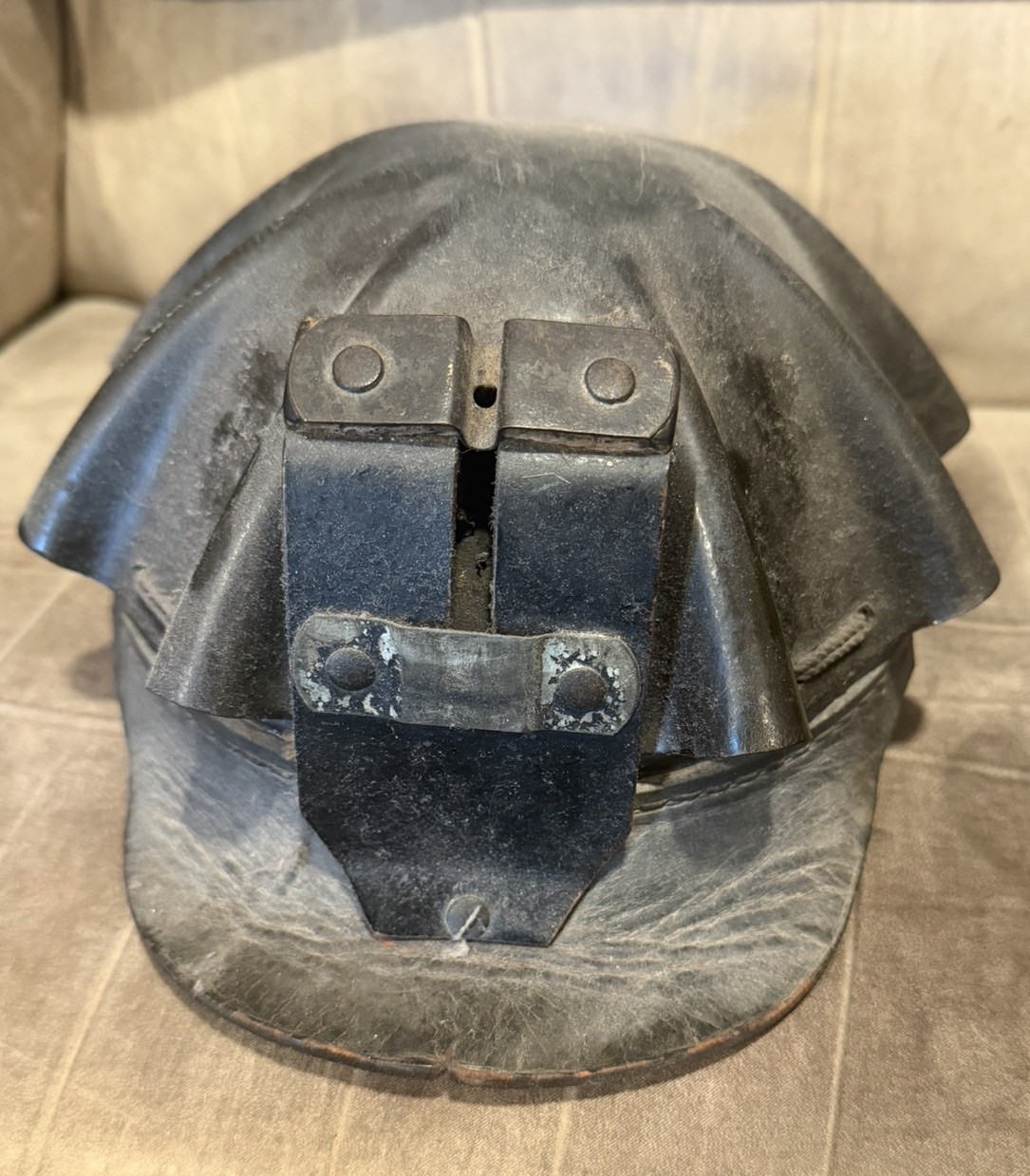 Antique Miner’s Turtle Shell Helmet Vtg Industrial Early  1900’s-Coal Mining