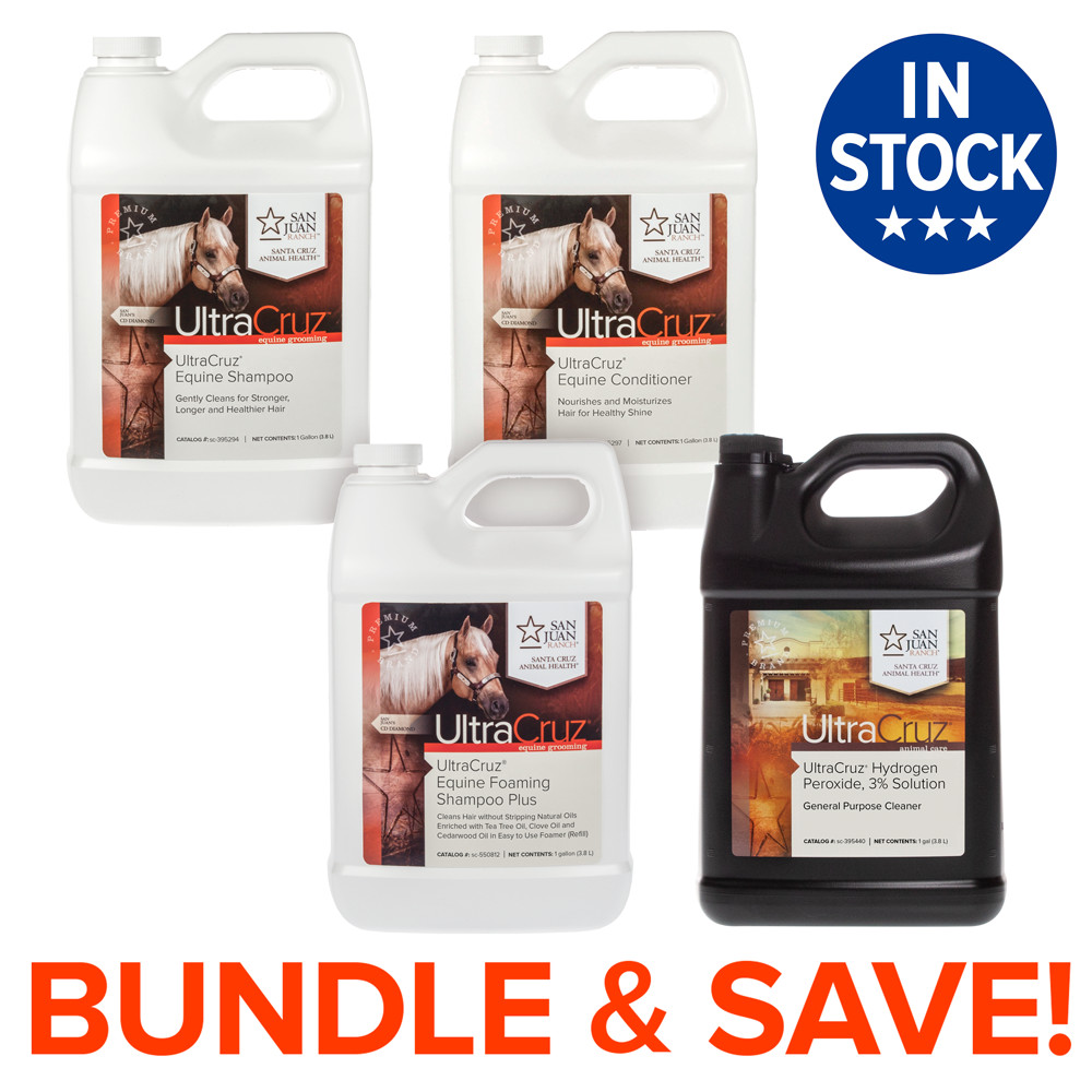 UltraCruz Equine Shampoo, Conditioner, Hydrogen Peroxide, Fly & Tick Spray