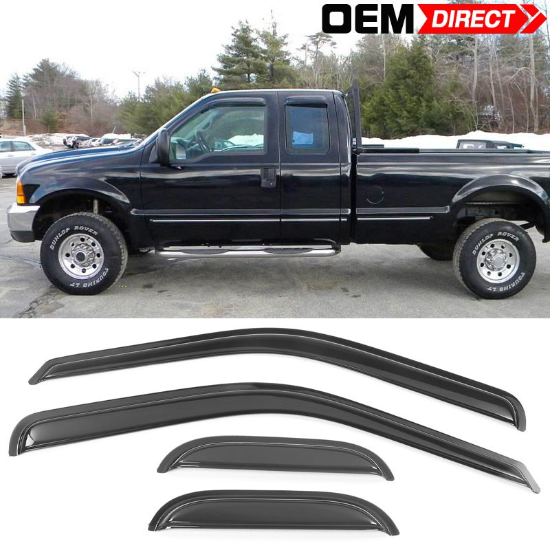 Fits 99-16 Ford F250 F350 F450 Super Duty Extended Cab Side Window Visors Guard