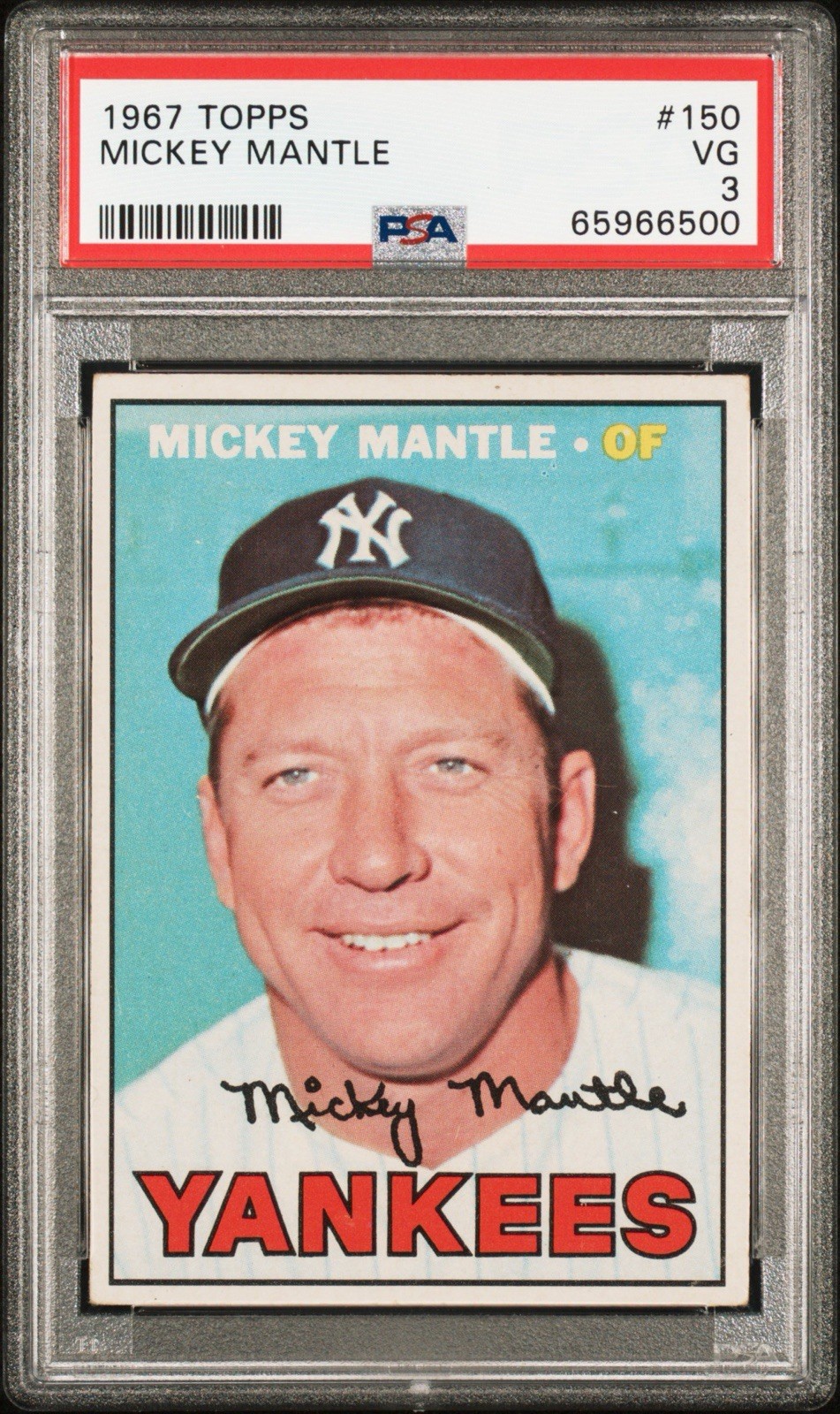 1967 Topps Mickey Mantle #150 PSA 3 VG New York Yankees 1967 Topps Mickey Mantle #150 PSA 3 VG New York Yankees