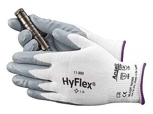 12- Ansell 11-800 Foam Nitrile Coated Industrial Mechanics WORK GLOVES LARGE - 9