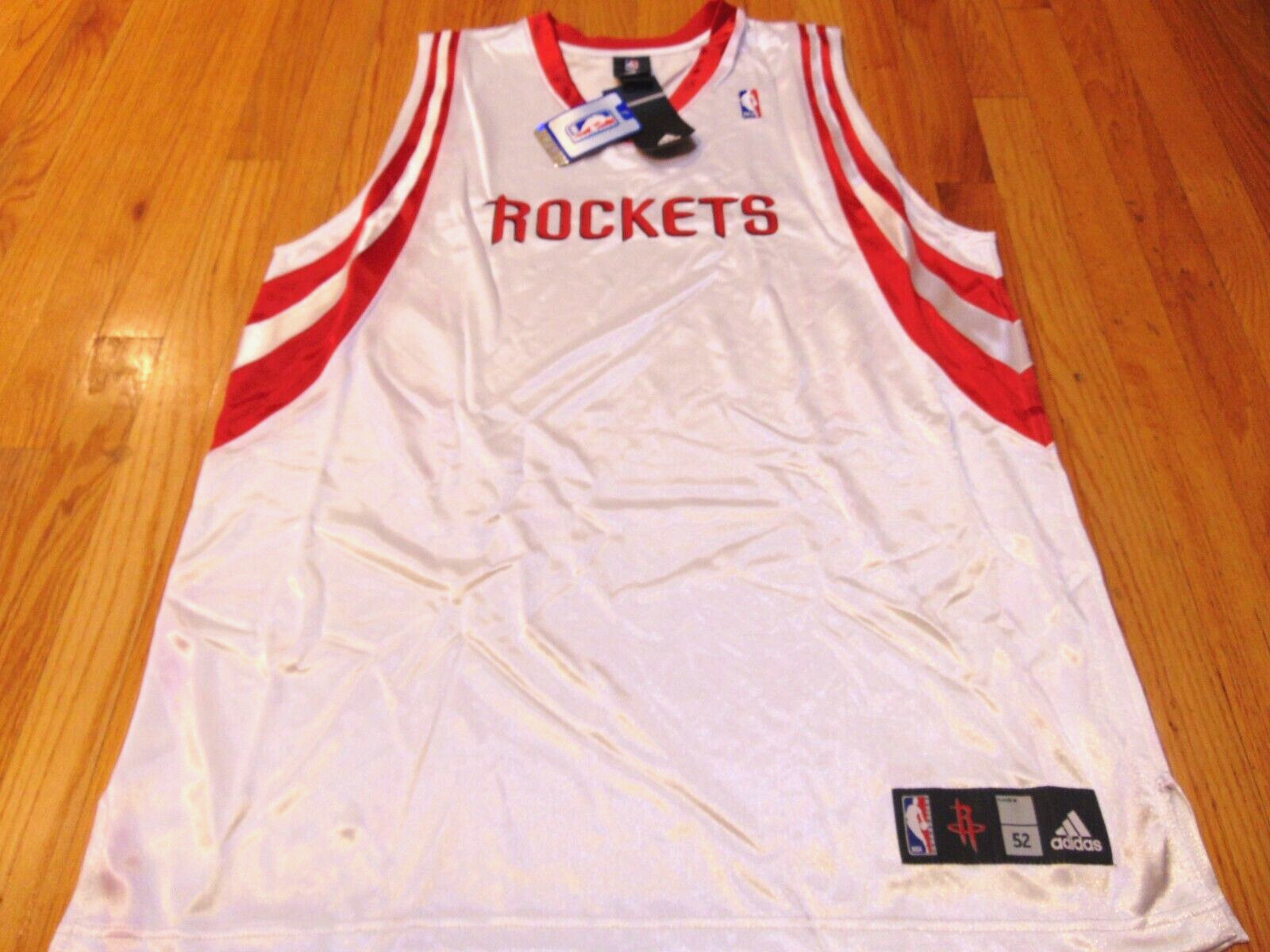 ADIDAS NBA HOUSTON ROCKETS WHITE AUTHENTIC BLANK JERSEY SIZE 52