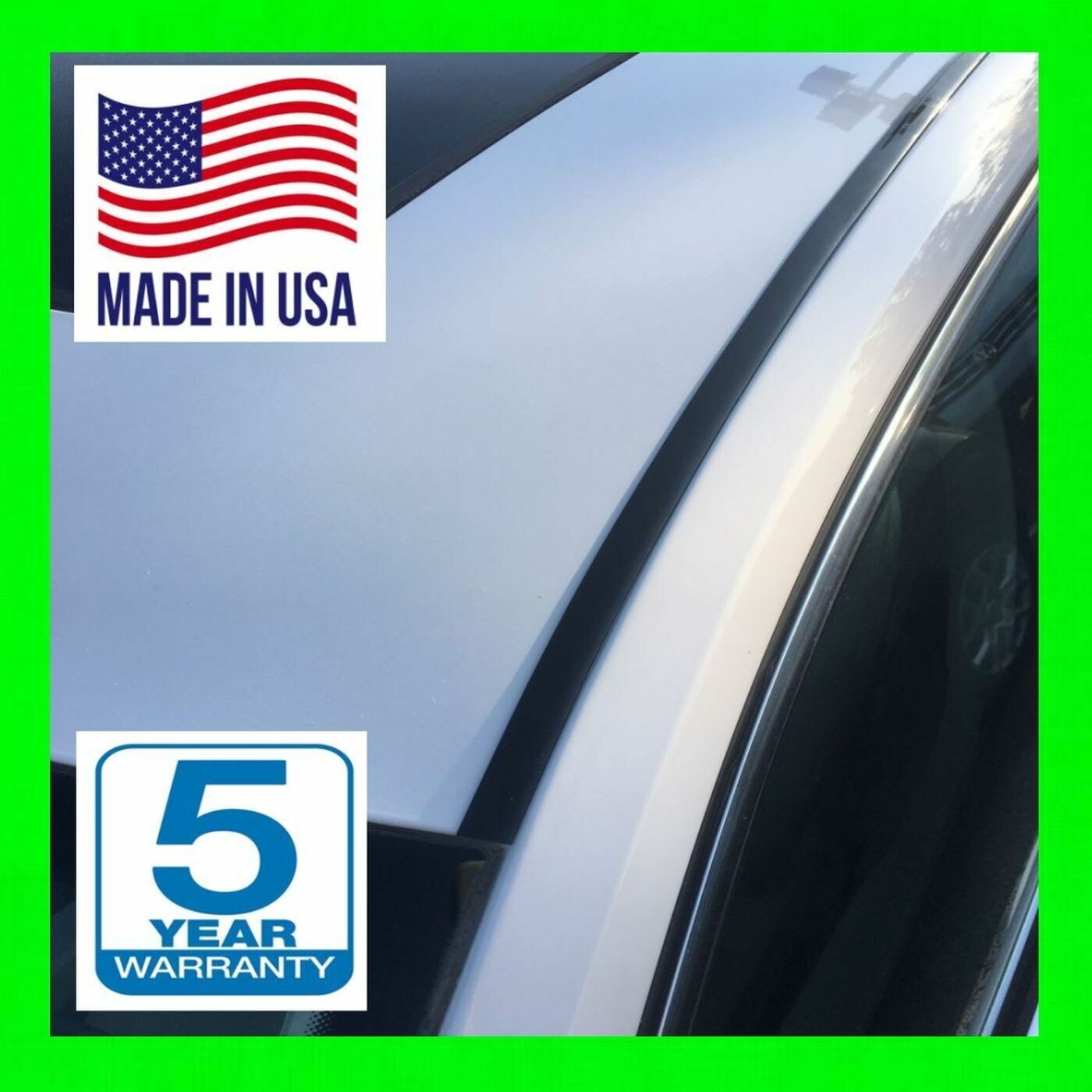 FOR PONTIAC BLACK 2PC ROOF TOP TRIM DRIP MOLDINGS COVERS SET 5 YR WARRANTY b