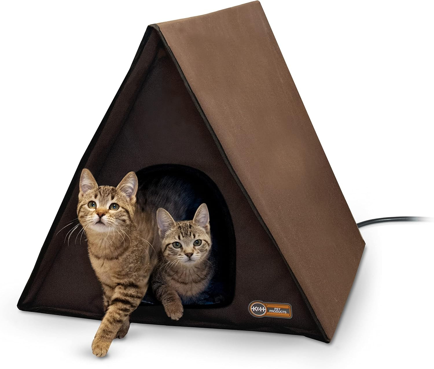 Outdoor Multi-Kitty A-Frame Heated Chocolate 35 X 20.5 X 20 Inches Outdoor Multi-Kitty A-Frame Heated Chocolate 35 X 20.5 X 20 Inches