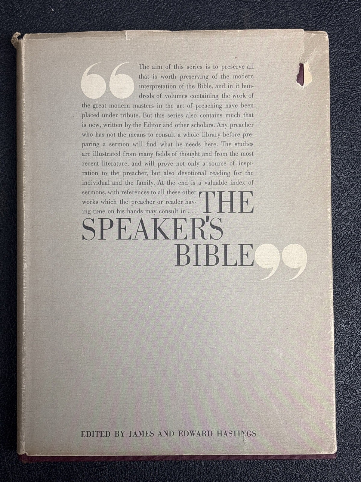 James Hastings / THE SPEAKER\'S BIBLE THE BOOK OF JOB PSALMS 1 1961