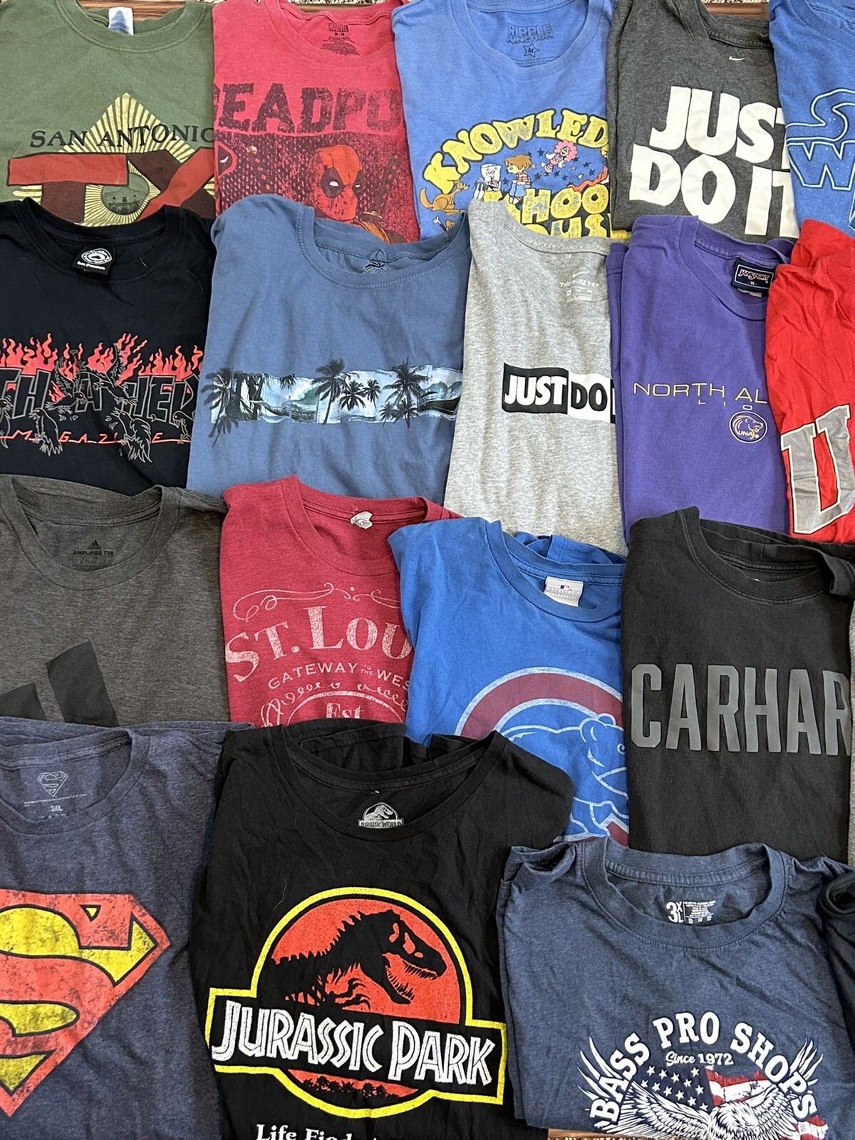 5 T-Shirt Lot Random Sports Bands Movies VTG Pop Culture Streetwear Nike Art