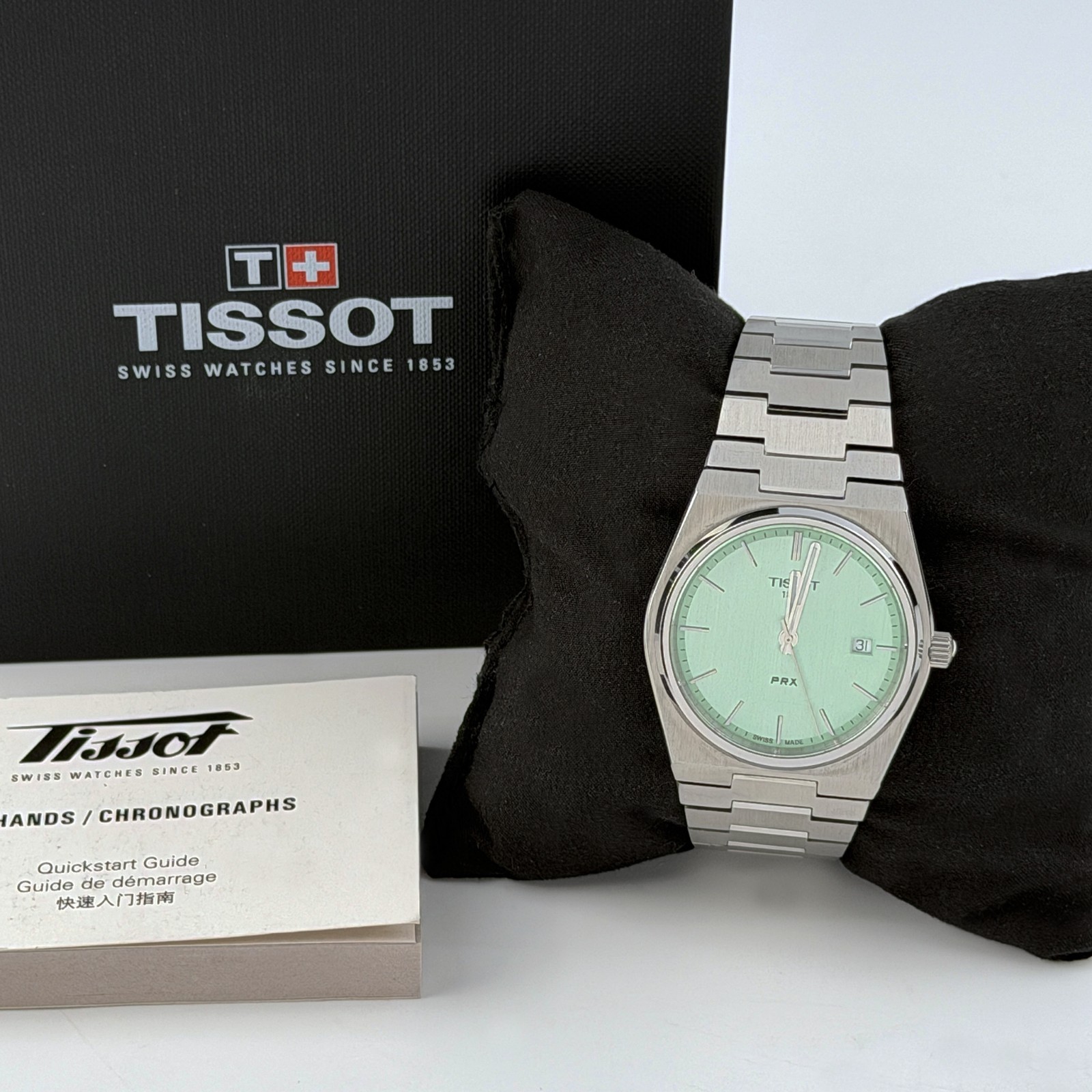 Tissot PRX Men\'s Mint Green T137.410.11.091.01 Quartz Watch (40MM)Stainles Steel