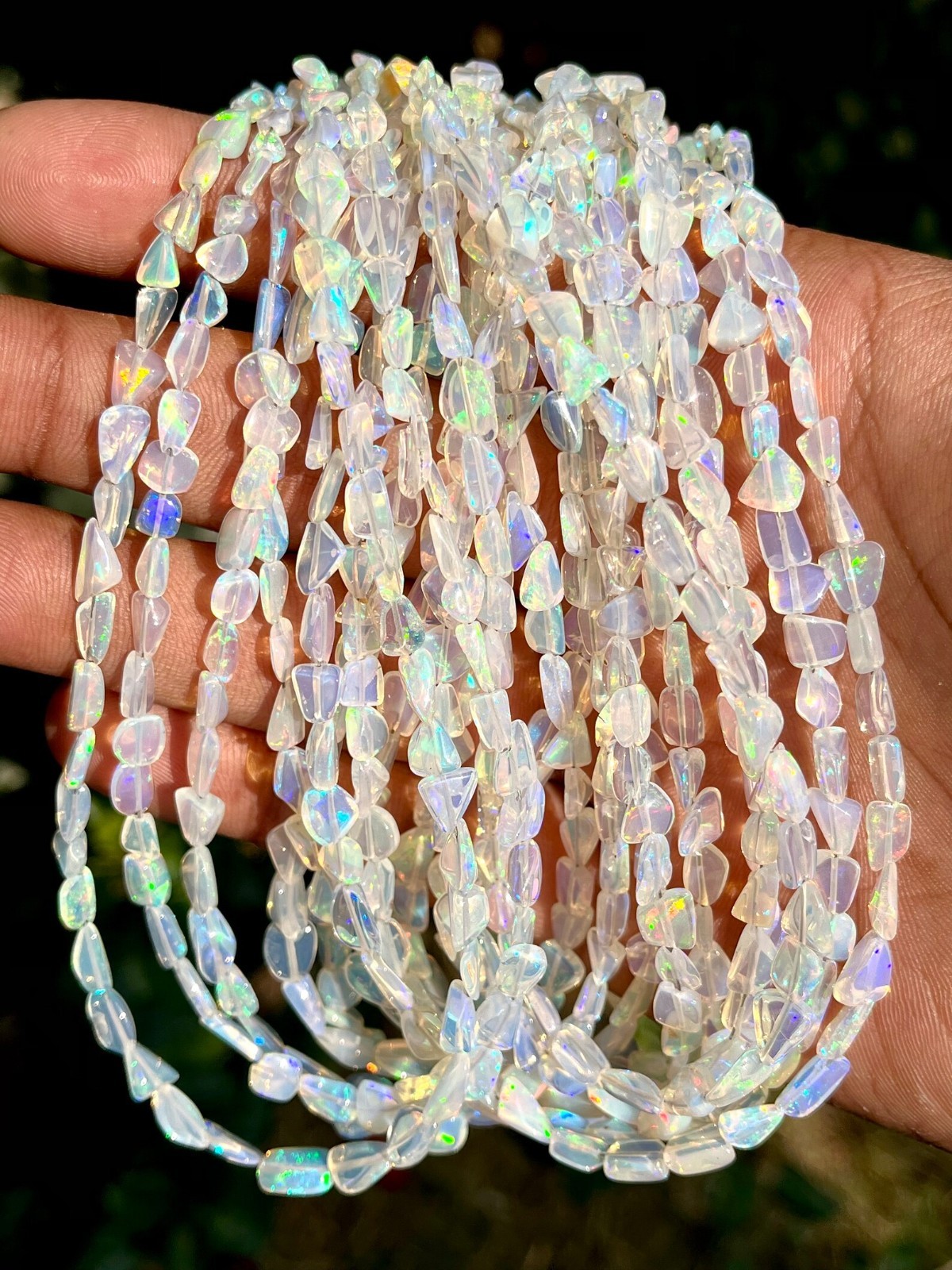 Ethiopian Opal Beads Strand: Natural Multi Fire Gemstone Nuggets (3x4-5x7 mm) 8' Ethiopian Opal Beads Strand: Natural Multi Fire Gemstone Nuggets (3x4-5x7 mm) 8'