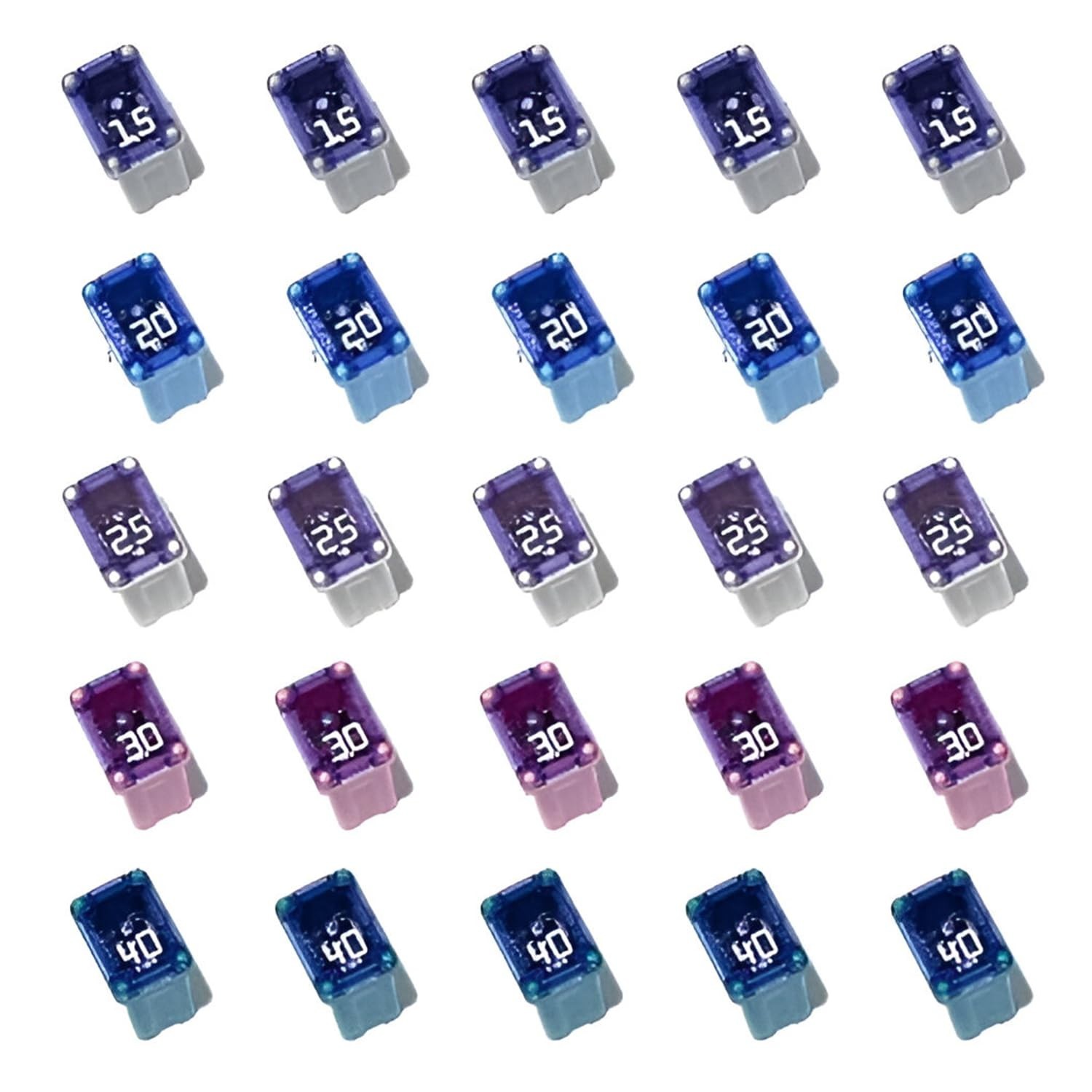 EDS 25 Pack Micro Cartridge Auto Fuses FMM/MCASE 5 Each 15A 20A 25A 30A 40A EDS 25 Pack Micro Cartridge Auto Fuses FMM/MCASE 5 Each 15A 20A 25A 30A 40A