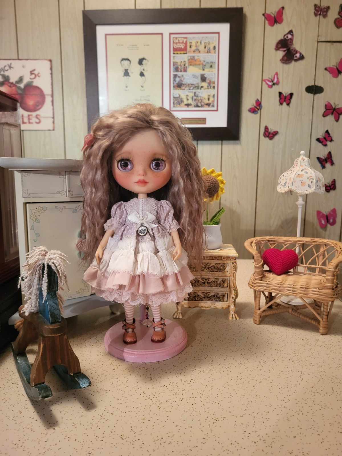 Custom Blythe Fashion OOAK Doll/W/Mohair/Serenity 