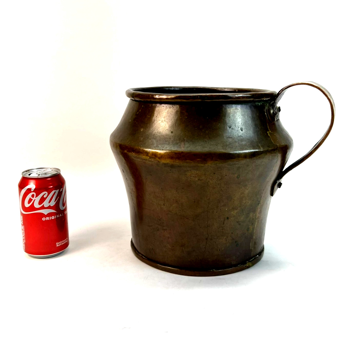 Antique Hand Hammered Copper Water Milk Pitcher Tinned Interior Dovetail Seam