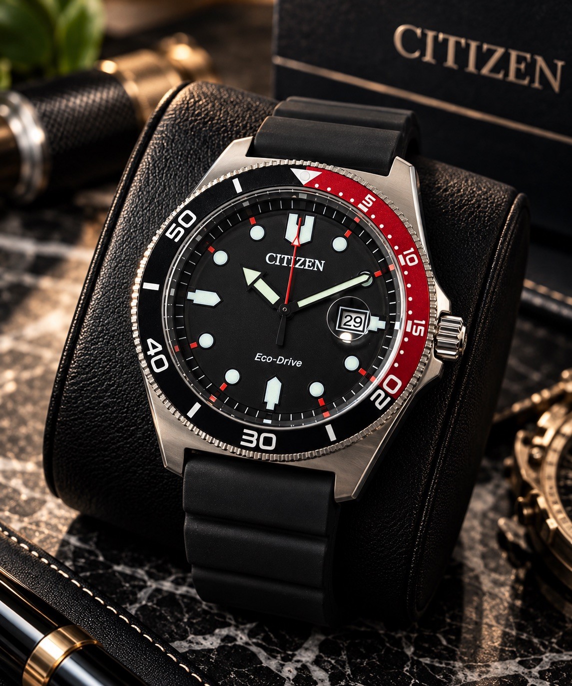 Citizen Men's Eco-Drive Black Dial Rubber Strap Watch - AW1769-10E NEW Citizen Men's Eco-Drive Black Dial Rubber Strap Watch - AW1769-10E NEW
