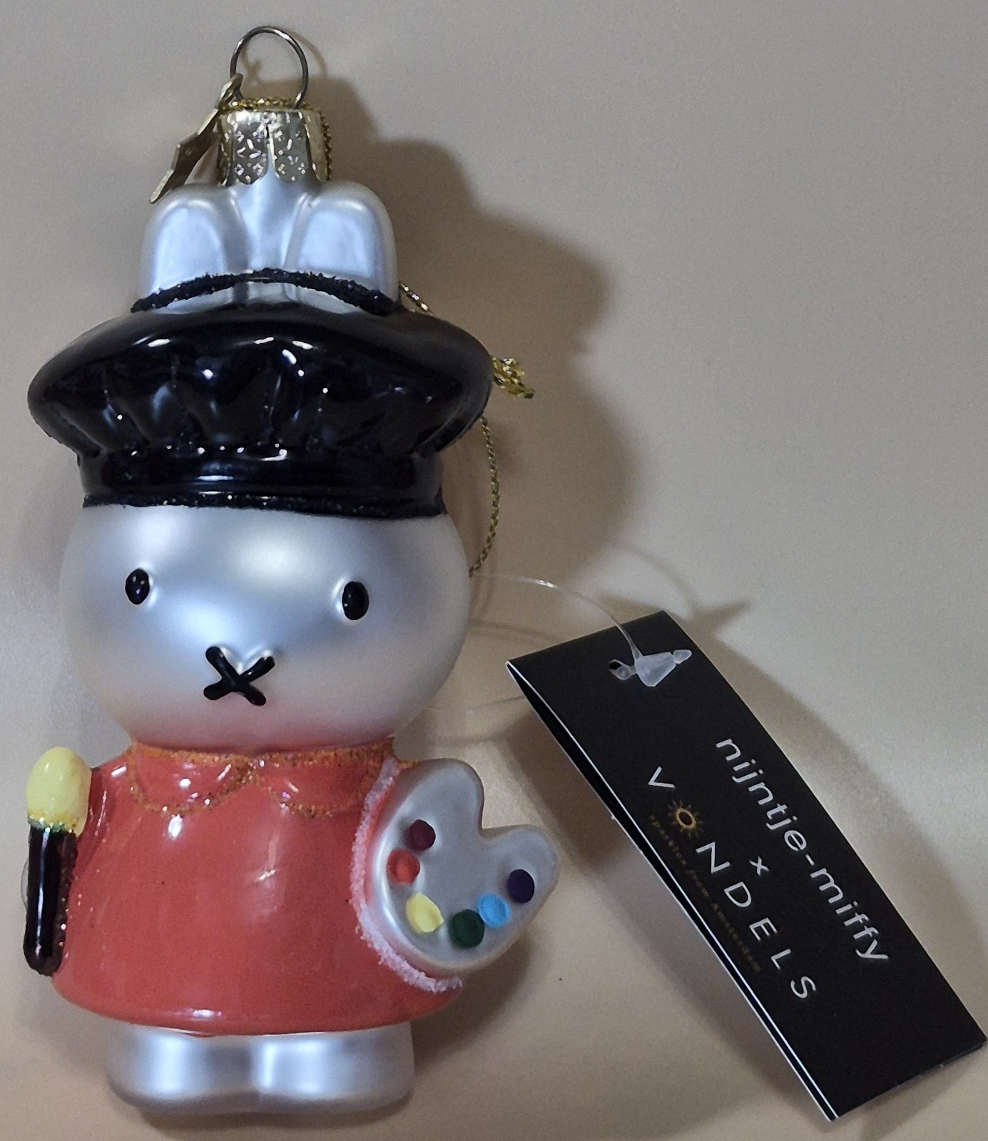 Vondels Nijntje MIFFY ARTIST Blown Glass Christmas Ornament wBox Amsterdam 2024