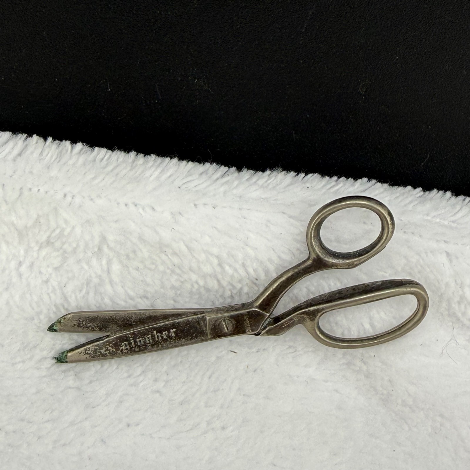 Vintage Gingher Scissors Pin Silver Sterling Chrome Sewing Brooch
