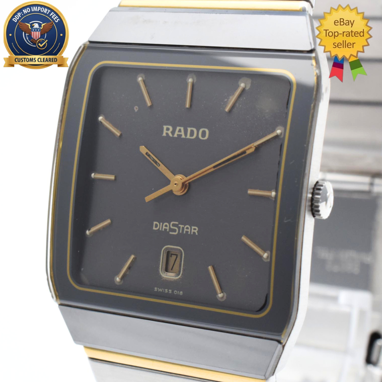 ▶️ [Exc+5] RADO 129.0266.3 DIASTAR Quartz Black Dial 28mm Unisex Vintage Watch