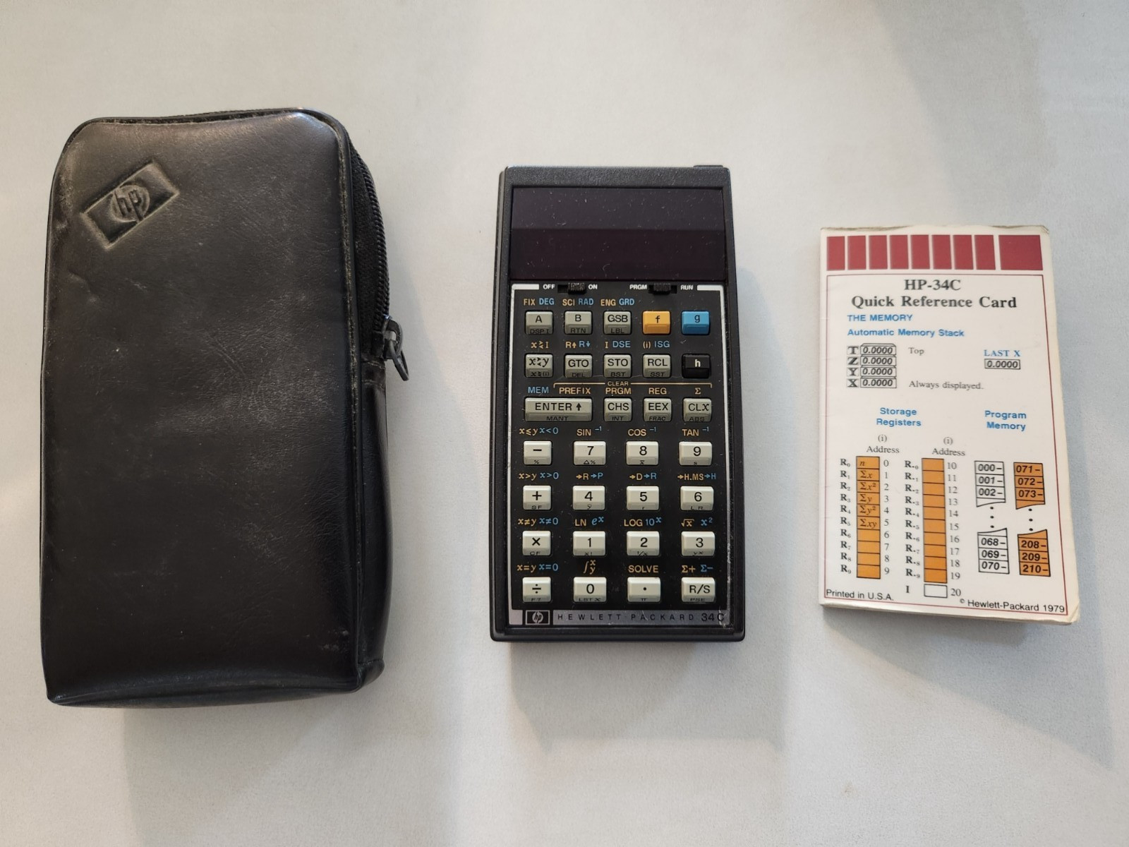 Vintage Hewlett Packard HP34C Calculator with case and card - parts only Vintage Hewlett Packard HP34C Calculator with case and card - parts only