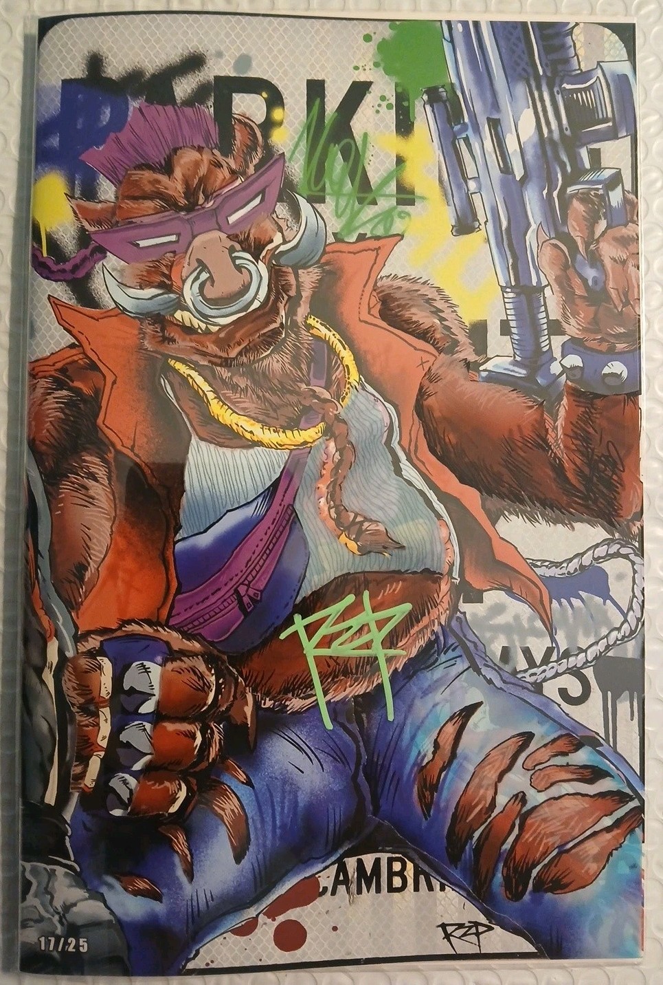 Teenage Mutant Ninja Turtles RZP BeBop Acetate Art Book LTD 17/25 SIGNED RZP COA